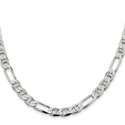 Sterlingsilber 7.5mm Figaro Anker Halskette