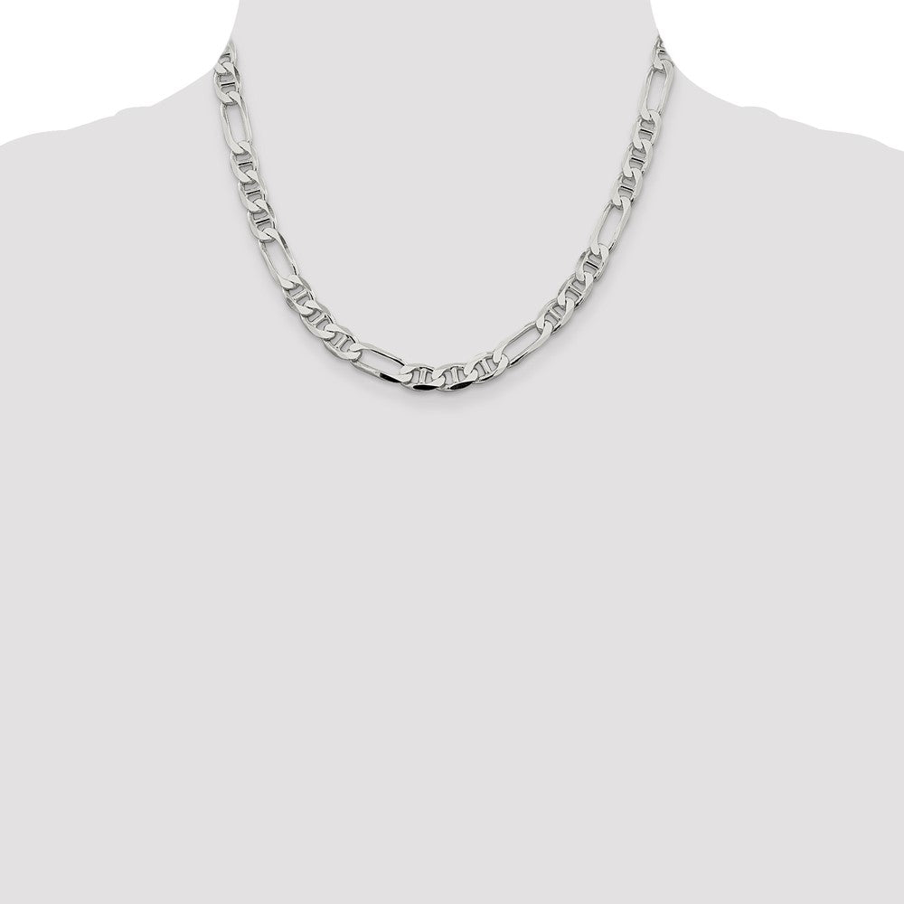 Sterlingsilber 7.5mm Figaro Anker Halskette