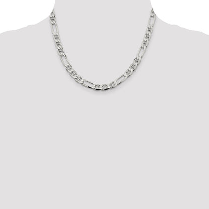 Sterlingsilber 7.5mm Figaro Anker Halskette