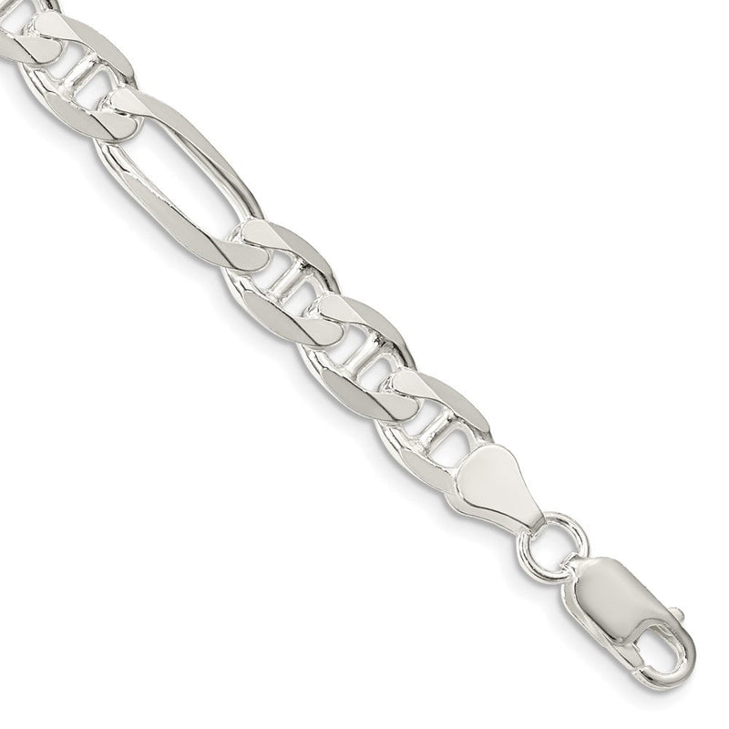Sterlingsilber 7.5mm Figaro Anker Gliederarmband