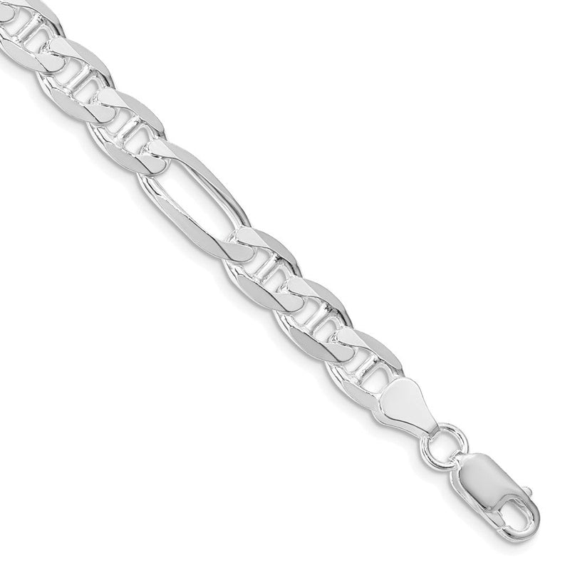 Sterlingsilber Rhodiniert 7.5mm Figaro Anker Gliederarmband