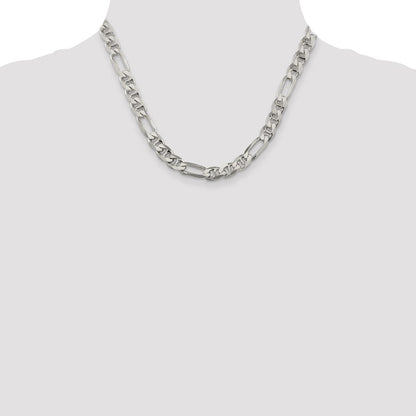 Sterlingsilber 8.25mm Figaro Anker Halskette