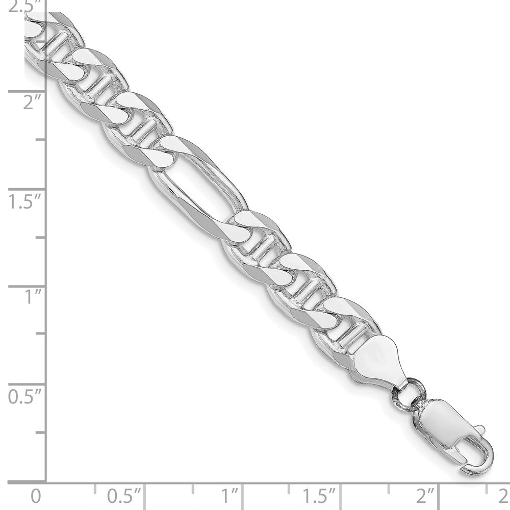 Sterlingsilber Rhodiniert 8.25mm Figaro Anker Gliederarmband