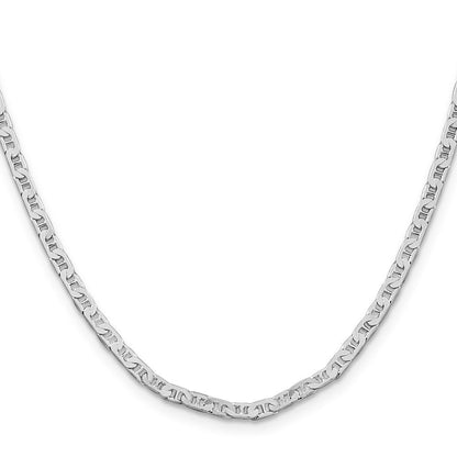 Sterlingsilber Rhodiniert 3mm Flach Anker Halskette