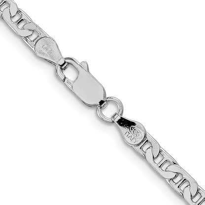 Sterlingsilber Rhodiniert 3.75mm Flach Anker Halskette