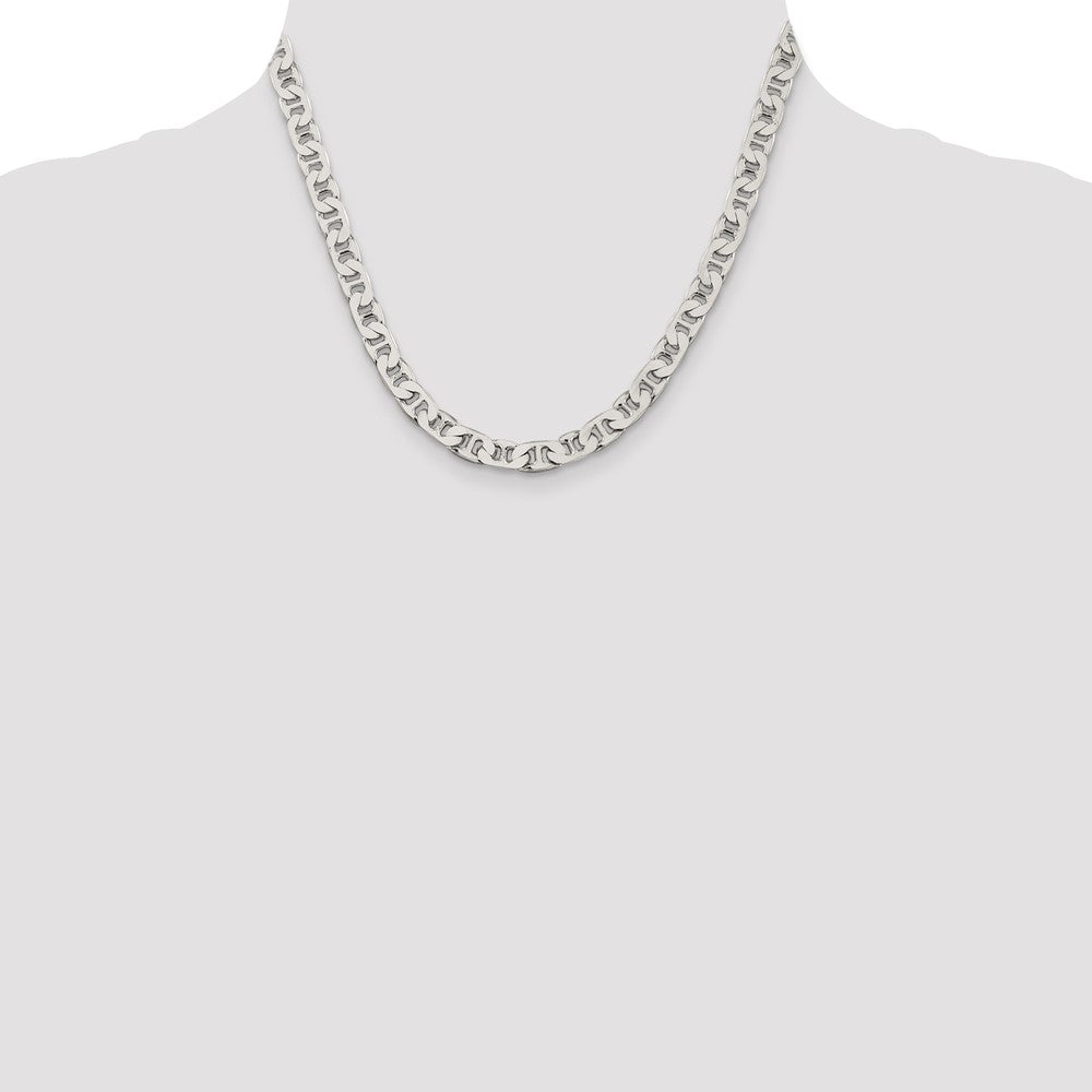 Sterlingsilber 6.5mm Flach Anker Halskette