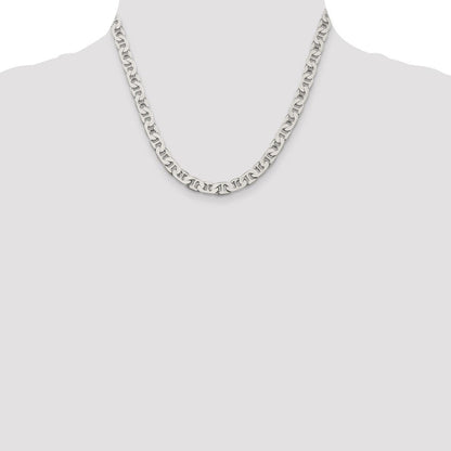 Sterlingsilber 6.5mm Flach Anker Halskette