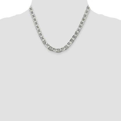 Sterlingsilber 7mm Flach Anker Halskette
