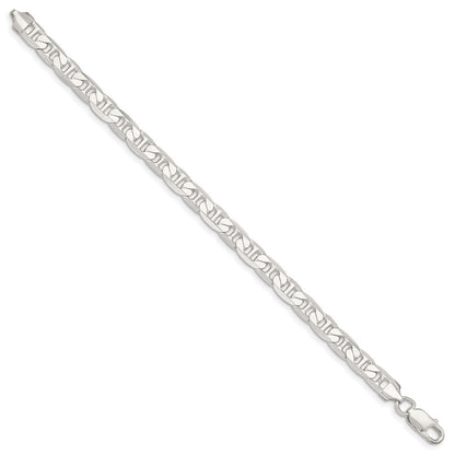 Sterlingsilber 7mm Flach Anker Gliederarmband