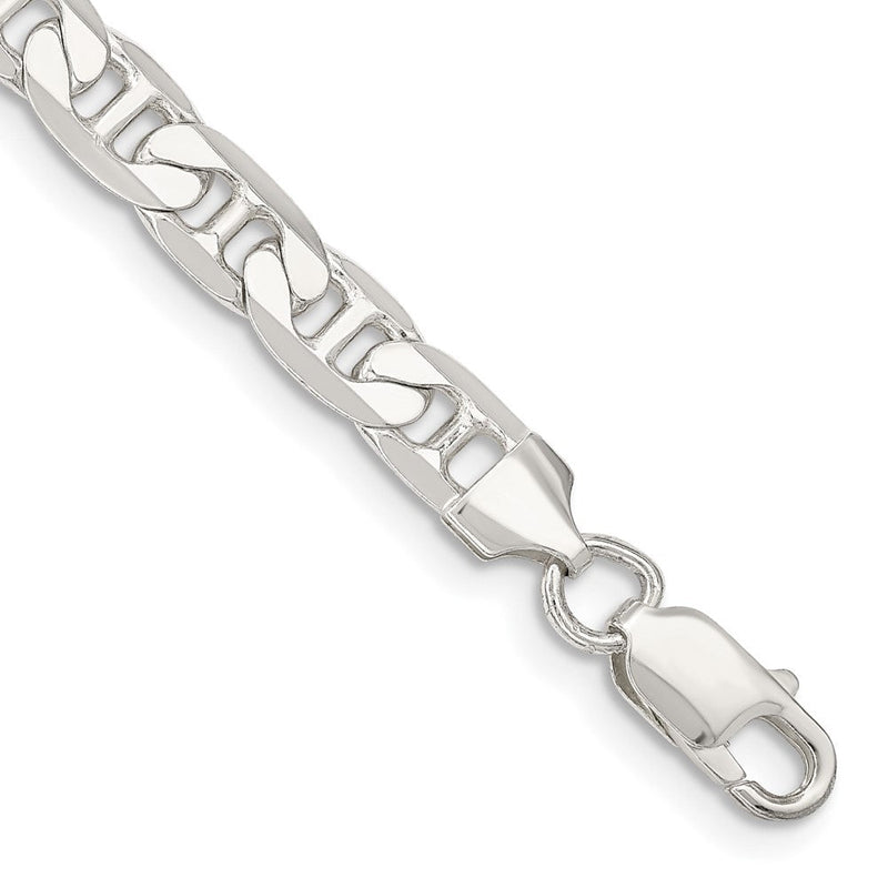 Sterlingsilber 7mm Flach Anker Gliederarmband