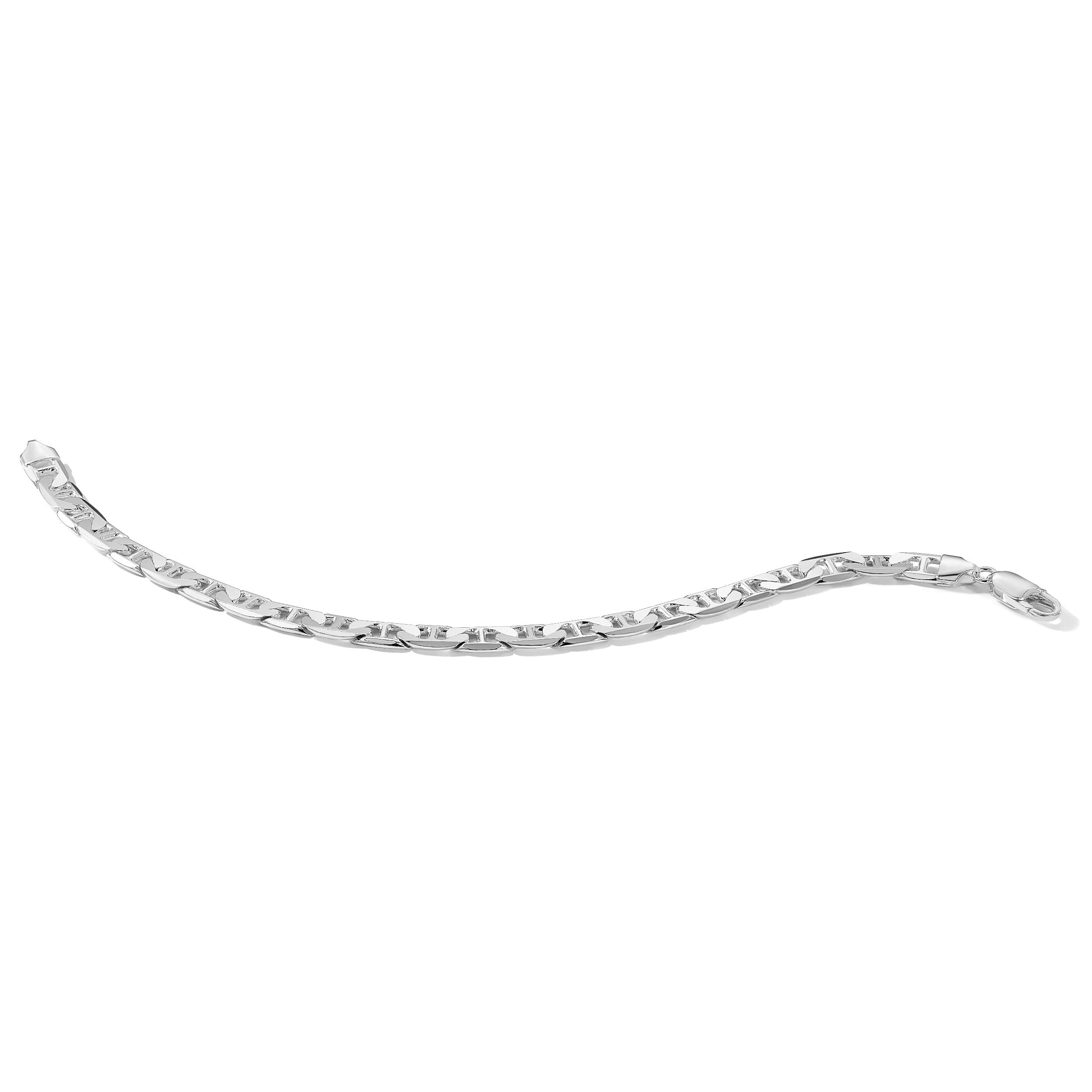 Sterlingsilber 7mm Flach Anker Gliederarmband