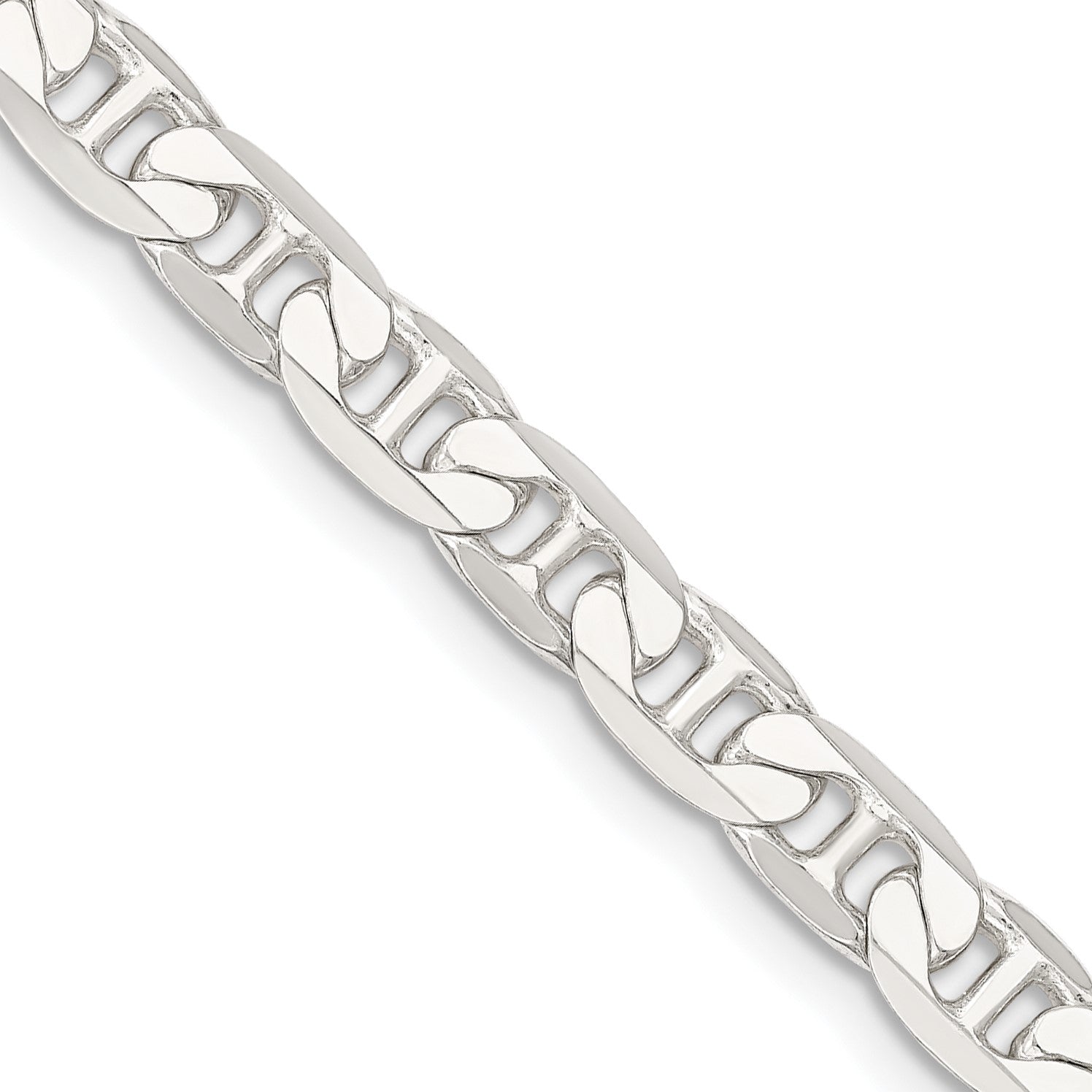 Sterlingsilber 7mm Flach Anker Halskette
