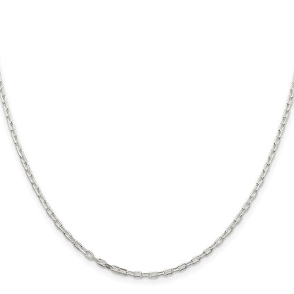 Sterlingsilber 2.2mm Diamantiert Lang Glieder Ankerkette Halskette