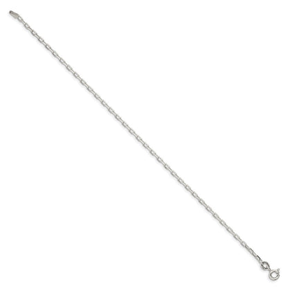7 Zoll Sterlingsilber 2.2mm Diamantiert Lang Glieder Ankerkette Gliederarmband