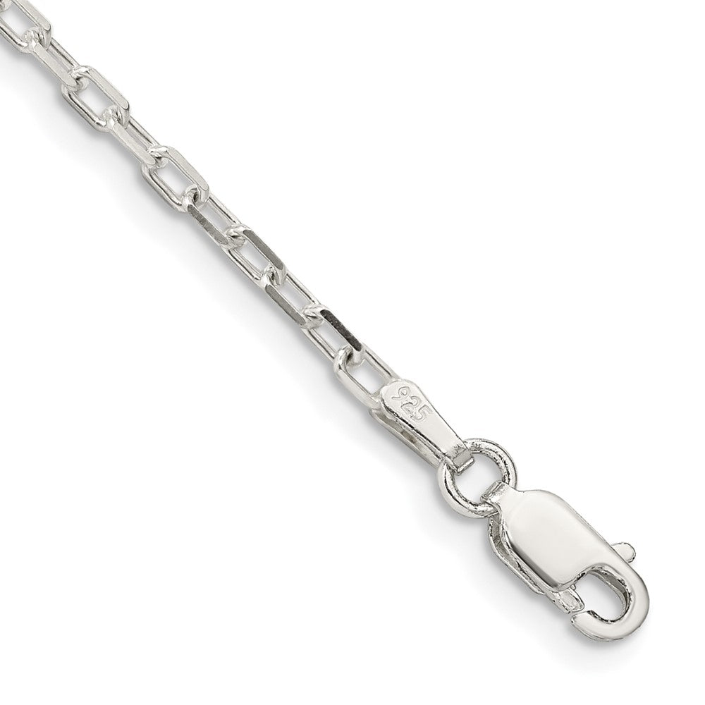 7 Zoll Sterlingsilber 2.2mm Diamantiert Lang Glieder Ankerkette Gliederarmband