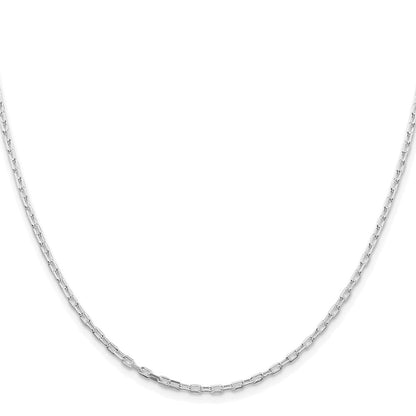 Sterlingsilber Rhodiniert 2.2mm Diamantiert Lang Glieder Ankerkette Kette