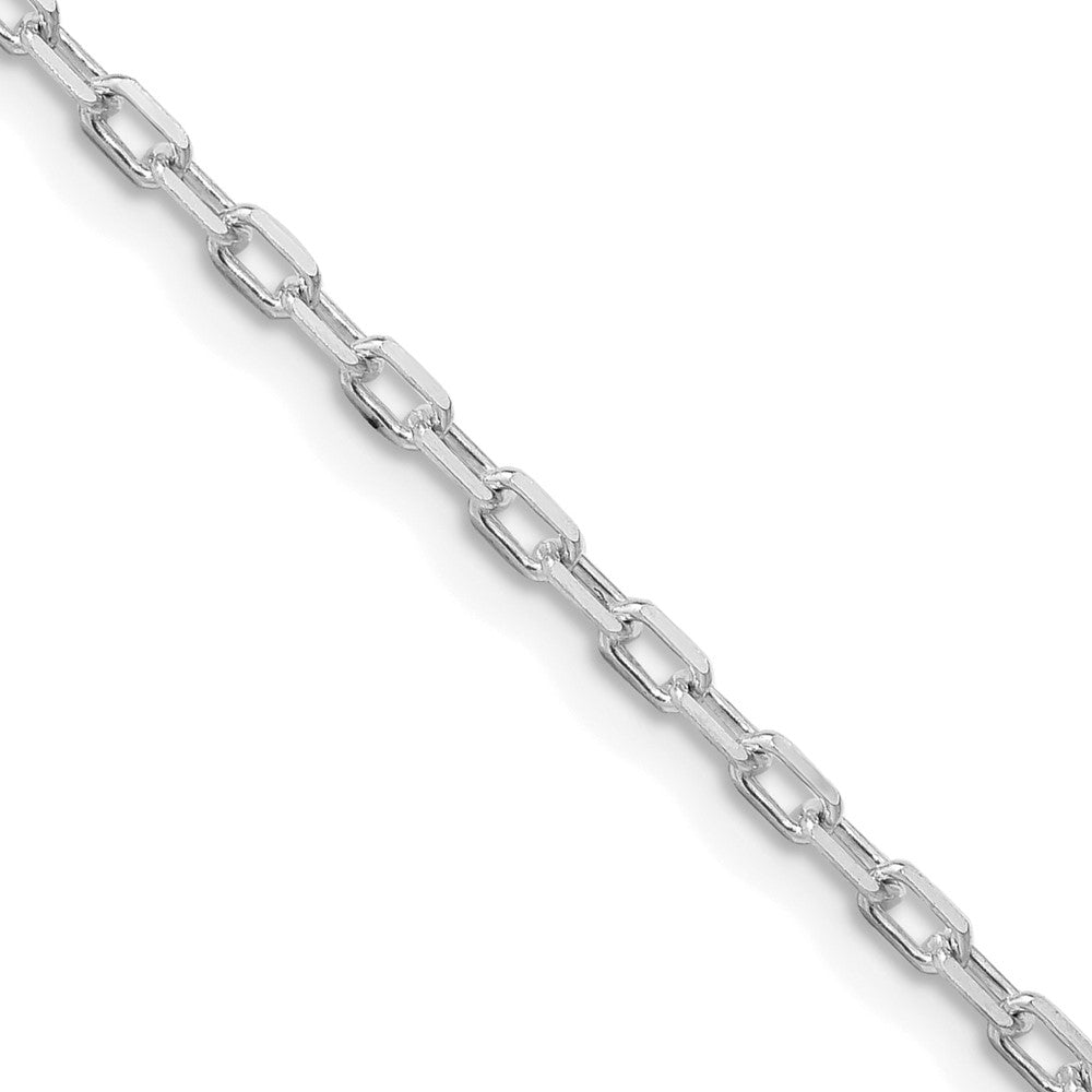 Sterlingsilber Rhodiniert 2.2mm Diamantiert Lang Glieder Ankerkette Kette