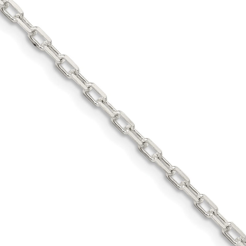 Sterlingsilber 2.2mm Diamantiert Lang Glieder Ankerkette Halskette