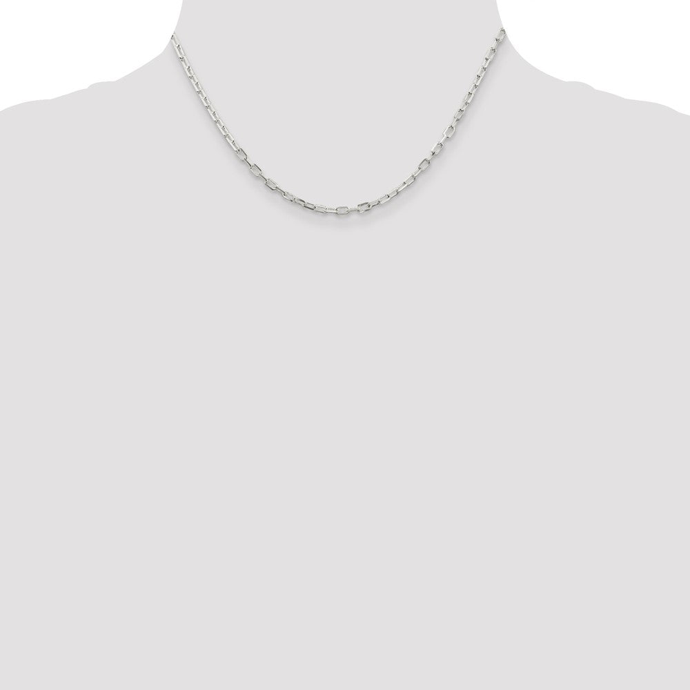 Sterlingsilber 2.9mm Diamantiert Lang Glieder Ankerkette Halskette