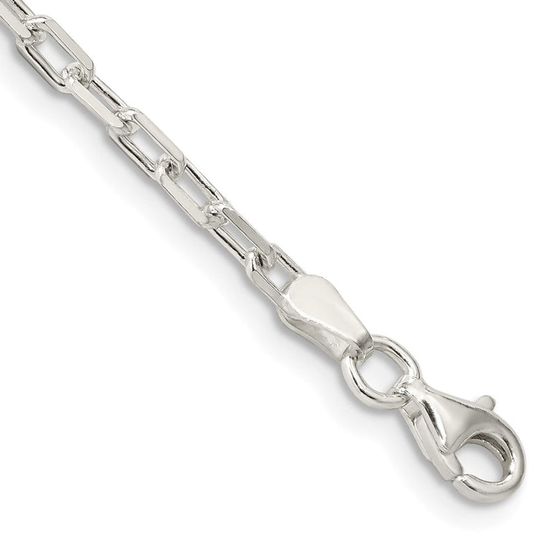 Sterlingsilber 2.9mm Diamantiert Lang Glieder Ankerkette Gliederarmband
