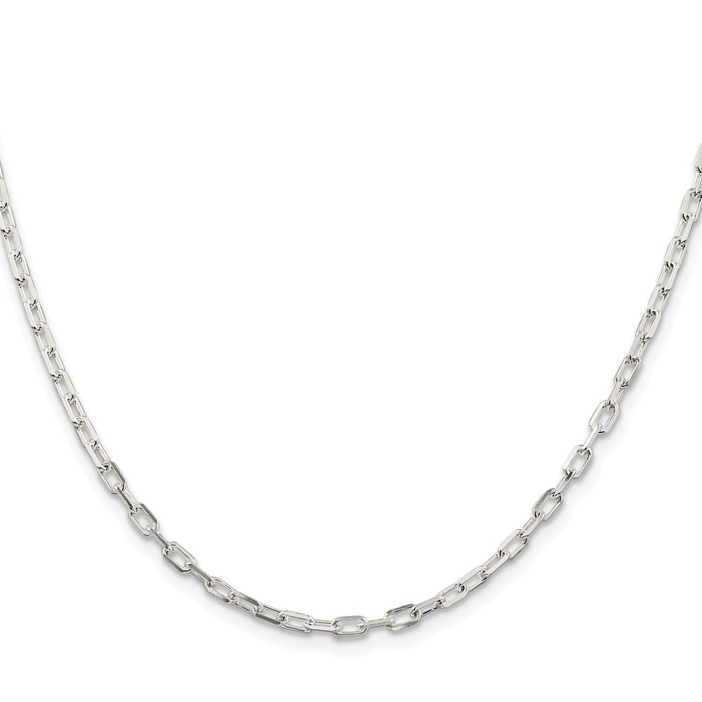 Sterlingsilber Rhodiniert 2.9mm Diamantiert Lang Glieder Ankerkette Kette