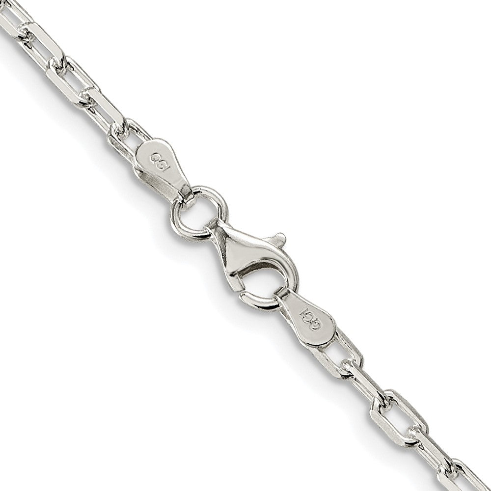 Sterlingsilber Rhodiniert 2.9mm Diamantiert Lang Glieder Ankerkette Kette