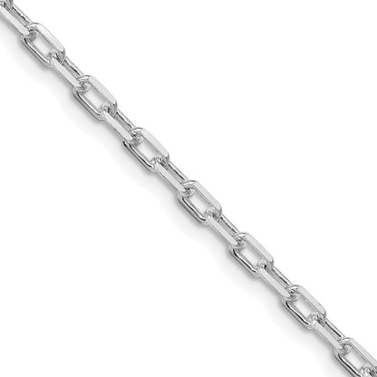 Sterlingsilber Rhodiniert 2.9mm Diamantiert Lang Glieder Ankerkette Kette