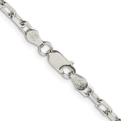 Sterlingsilber 3.75mm Diamantiert Lang Glieder Ankerkette Halskette