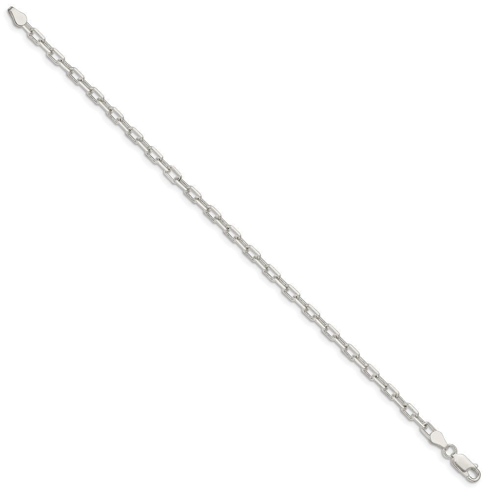 Sterlingsilber 3.75mm Diamantiert Lang Glieder Ankerkette Gliederarmband