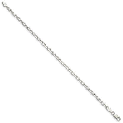 Sterlingsilber 3.75mm Diamantiert Lang Glieder Ankerkette Gliederarmband