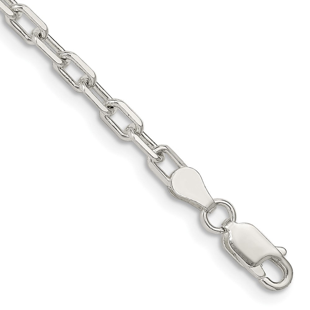 Sterlingsilber 3.75mm Diamantiert Lang Glieder Ankerkette Gliederarmband