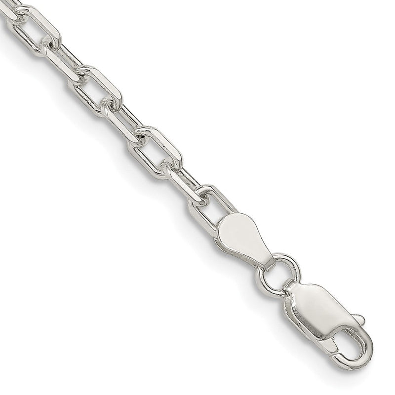 Sterlingsilber 3.75mm Diamantiert Lang Glieder Ankerkette Gliederarmband