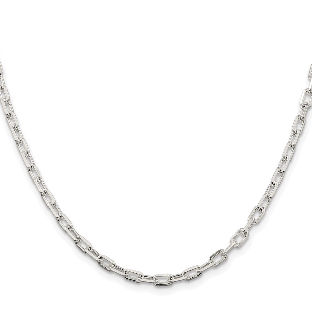 Sterlingsilber Rhodiniert 3.75mm Diamantiert Lang Glieder Ankerkette Kette
