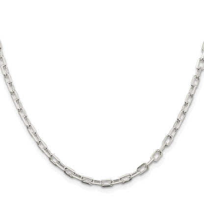 Sterlingsilber Rhodiniert 3.75mm Diamantiert Lang Glieder Ankerkette Kette