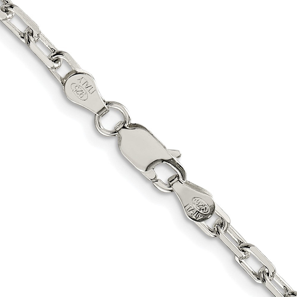 Sterlingsilber Rhodiniert 3.75mm Diamantiert Lang Glieder Ankerkette Kette