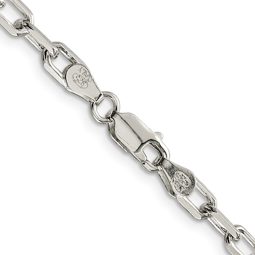 8 Zoll Sterlingsilber Rhodiniert 4.5mm Diamantiert Lang Glieder Ankerkette Gliederarmband