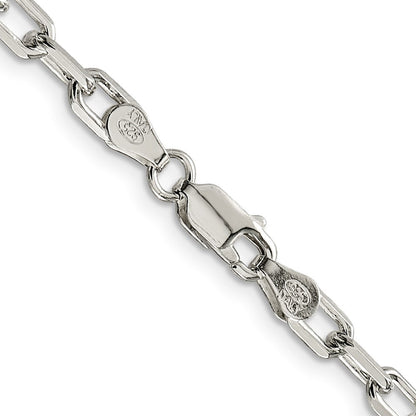8 Zoll Sterlingsilber Rhodiniert 4.5mm Diamantiert Lang Glieder Ankerkette Gliederarmband