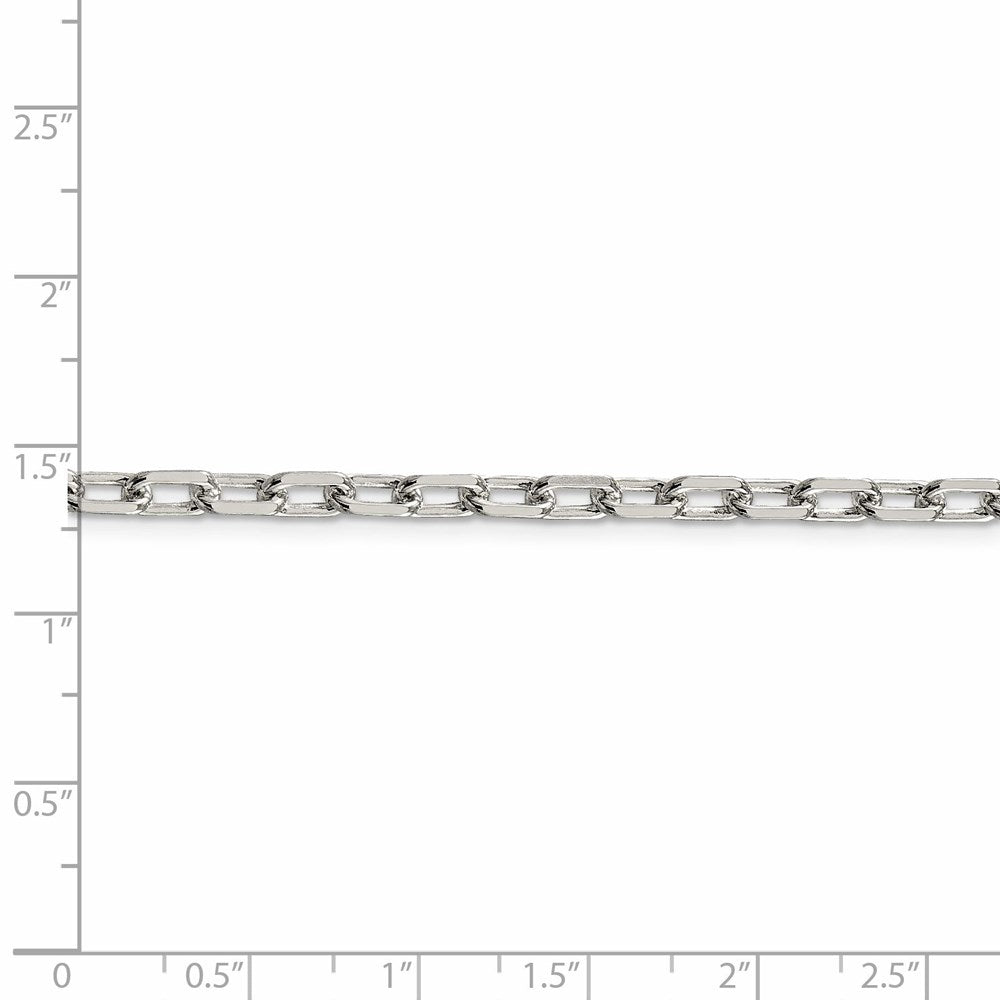 8 Zoll Sterlingsilber Rhodiniert 4.5mm Diamantiert Lang Glieder Ankerkette Gliederarmband