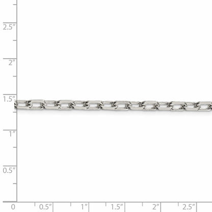 8 Zoll Sterlingsilber Rhodiniert 4.5mm Diamantiert Lang Glieder Ankerkette Gliederarmband
