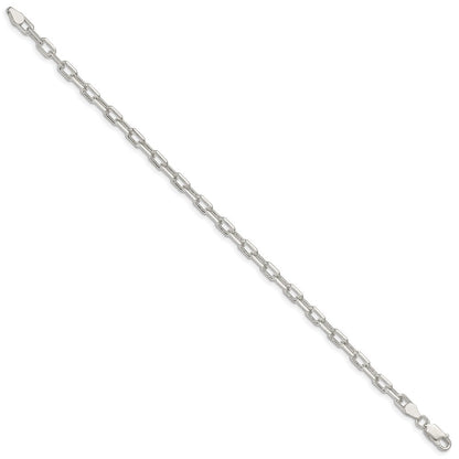 Sterlingsilber 4.5mm Diamantiert Lang Glieder Ankerkette Gliederarmband
