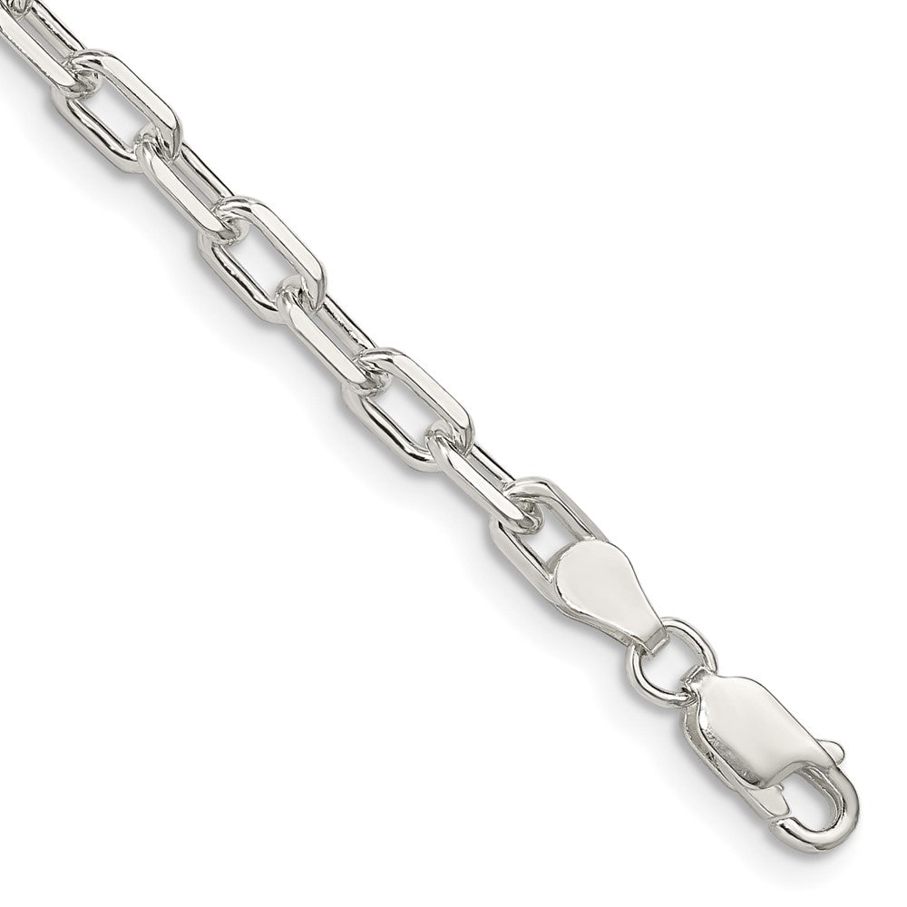 Sterlingsilber 4.5mm Diamantiert Lang Glieder Ankerkette Gliederarmband