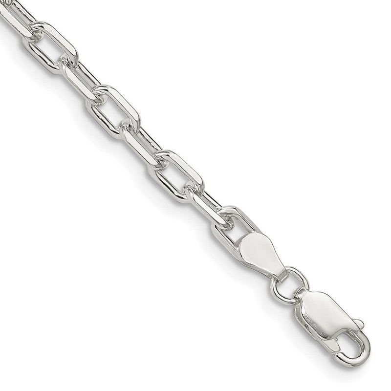 Sterlingsilber 4.5mm Diamantiert Lang Glieder Ankerkette Gliederarmband