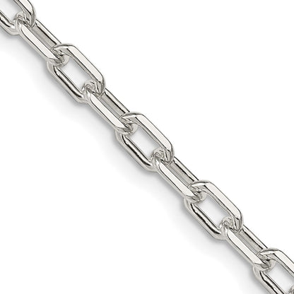 Sterlingsilber 4.5mm Diamantiert Lang Glieder Ankerkette Halskette