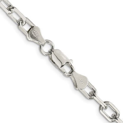 Sterlingsilber 5.75mm Diamantiert Lang Glieder Ankerkette Halskette