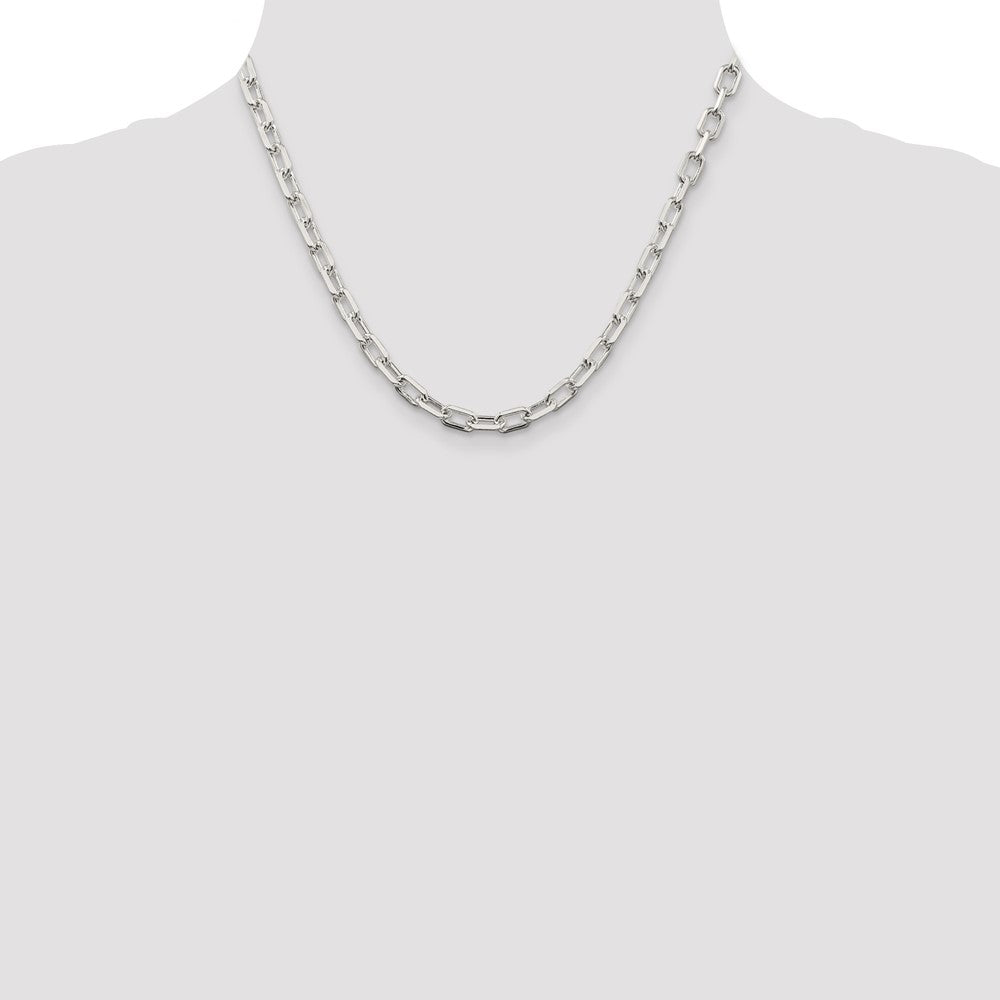 Sterlingsilber 5.75mm Diamantiert Lang Glieder Ankerkette Halskette