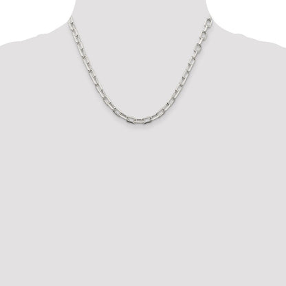 Sterlingsilber 5.75mm Diamantiert Lang Glieder Ankerkette Halskette