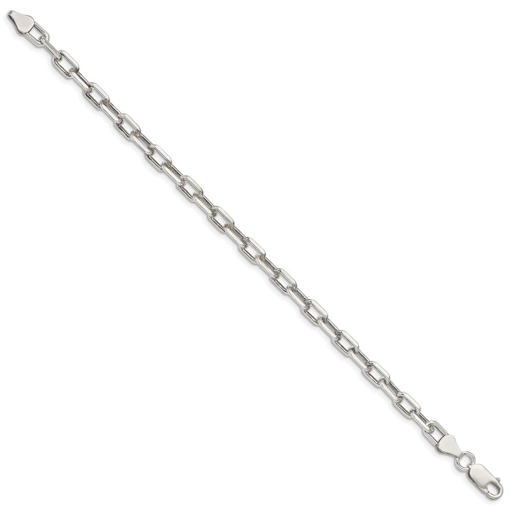 Sterlingsilber 5.75mm Diamantiert Lang Glieder Ankerkette Gliederarmband