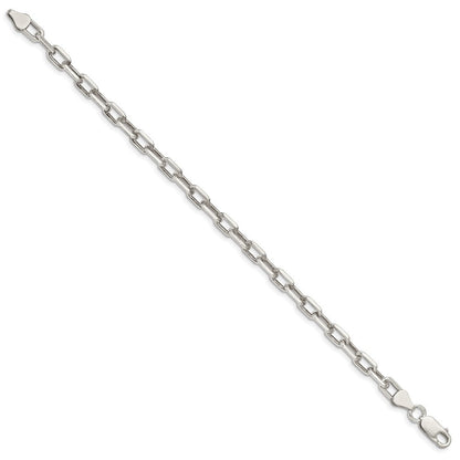 Sterlingsilber 5.75mm Diamantiert Lang Glieder Ankerkette Gliederarmband