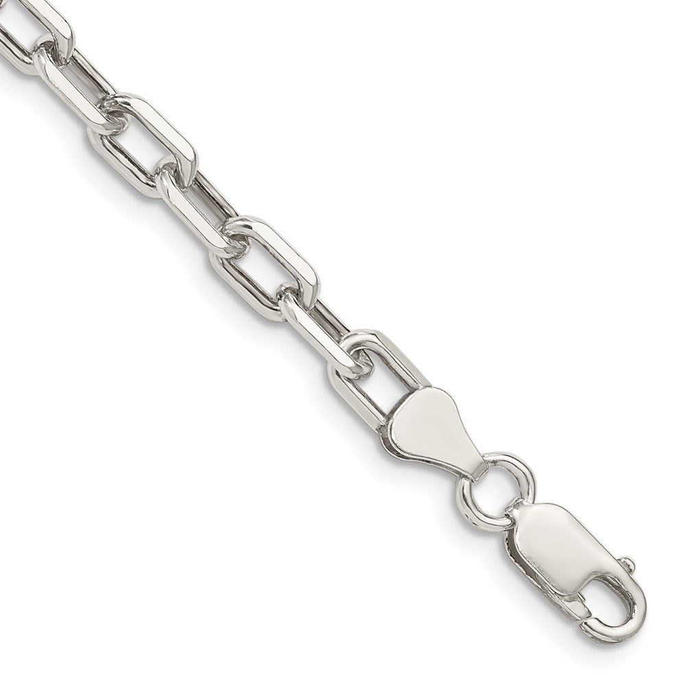 Sterlingsilber 5.75mm Diamantiert Lang Glieder Ankerkette Gliederarmband