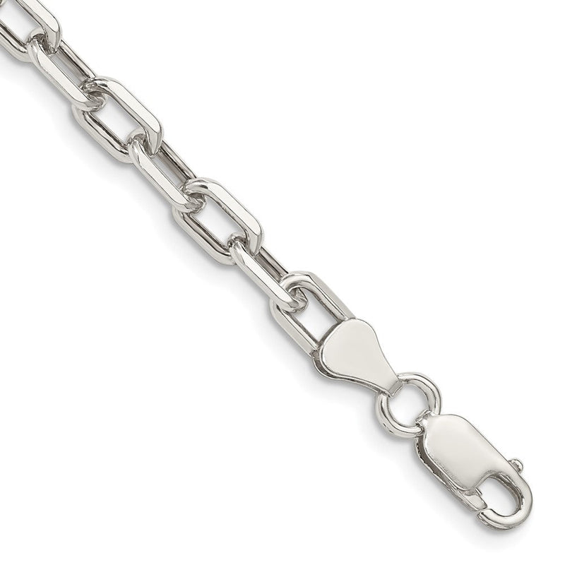 Sterlingsilber 5.75mm Diamantiert Lang Glieder Ankerkette Gliederarmband